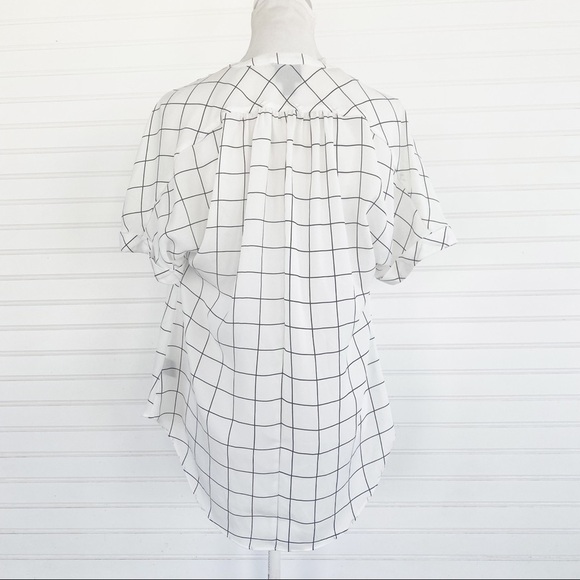Worthington Petite white and black plaid blouse Size Petite Small - Picture 4 of 9